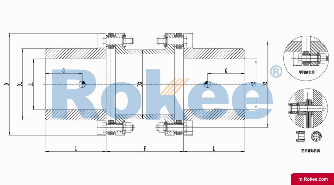 RLAD Standard Double Section Metal Diaphragm Coupling