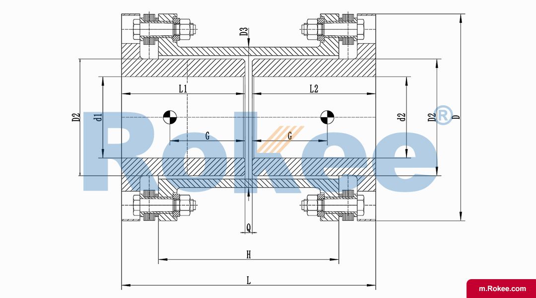 RLARD Double Shaft Sleeve Reverse-mounting Metal Diaphragm Coupling