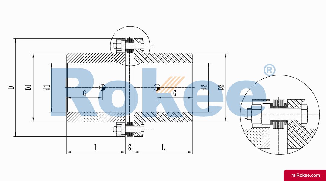 RLM Standard Single Section Small Metal Diaphragm Coupling