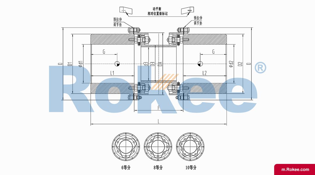 RLQU Improved Flange Quick Installation Metal Diaphragm Coupling