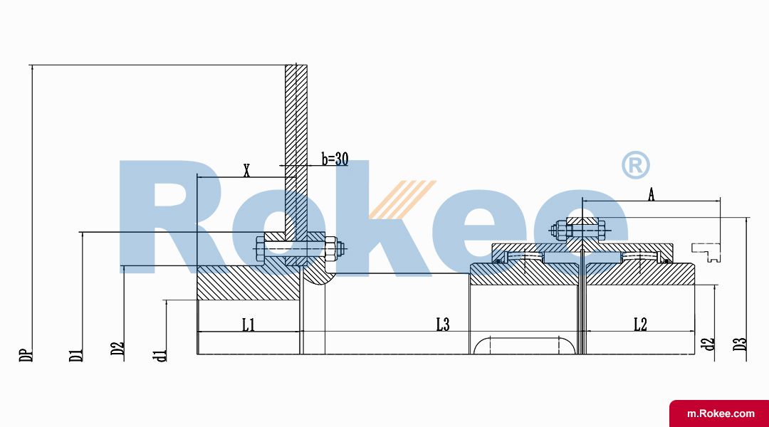 RODF Drum Gear Coupling With Split Brake Discs